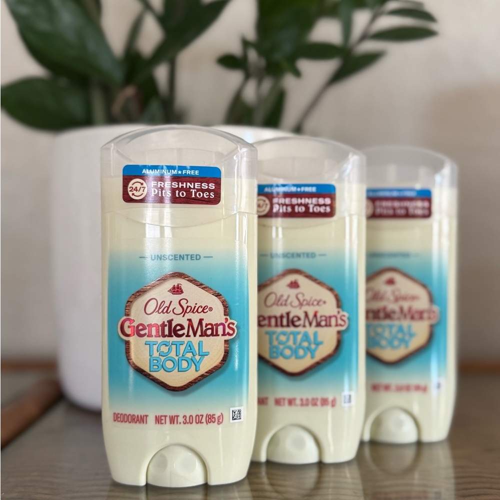 THREE Old Spice GentleMan's total body unscented Deodorant